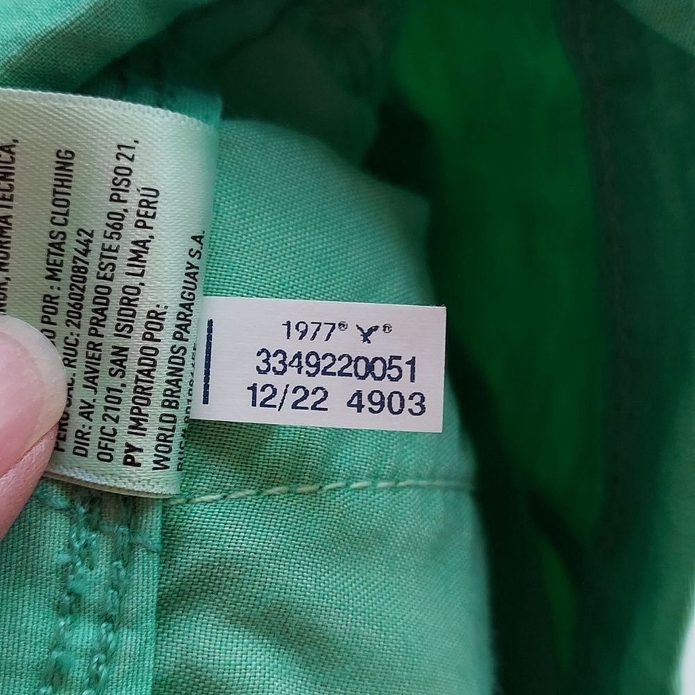 American Eagle XXS Snappy Stretch Low Rise Parachute Pants Green Baggy Y2K - Picture 12 of 12